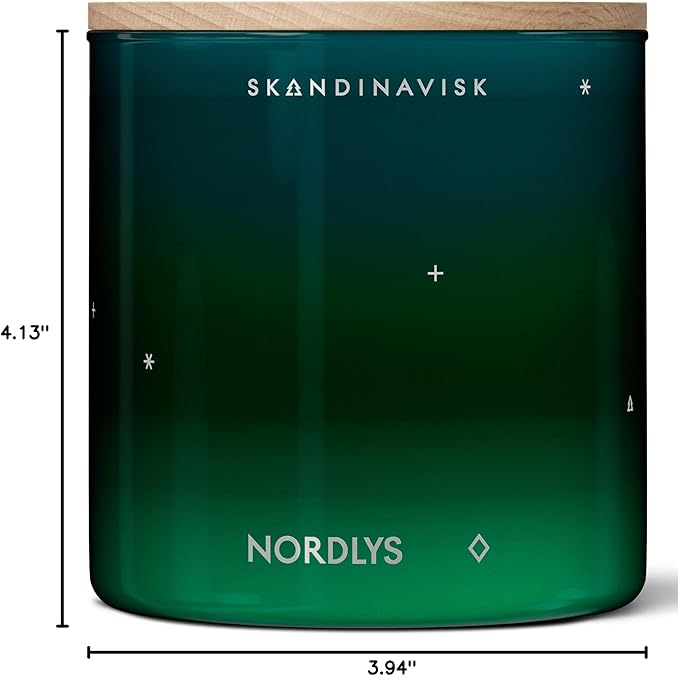 Skandinavisk NORDLYS 'Northern Lights' Scented Candle. 2 Wicks. Fragrance Notes: Arctic Intensity and Celestial Colour, a Symphony for Senses. 14.1 oz.