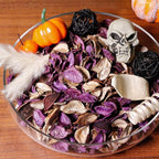 Qingbei Rina Halloween Potpourri Bags,Black Potpourri Bowl Filler,Decorative Vase Filler, Dried Flower, Home Fragrance Sachet of Petal with Human Skeleton and Pumpkin(Vampire Blood)