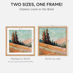 Homeforia 12x12 Light Wood Frame, High End Natural Oak 12 x 12 Square Picture Frames with Mat 10 by 10 inch Photo, 12by12 Wooden Poster Frames Matted to 10x10 Print, Tempered Glass, Wall Kit, Set of 1