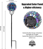 VCUTEKA Solar Lights Outdoor Garden Decor Mosaic Solar Garden Lights Waterproof Glass Ball LED Pathway Stake Light for Landscape Lawn Patio Yard Decoration 6 inch