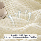PHF Cooling Waffle Blanket California King Size, Lightweight 60% Rayon Derived from Bamboo & 40% Cotton Breathable Blanket for Hot Sleepers, Soft and Luxury for Bed Couch and Sofa, 110"x96", Grey