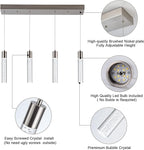 4-Light Pendant Light Fixtures for Kitchen Island, Updated Preminum LED Pendant Lighting with Crystal Bubble, 32W Modern Hanging Ceiling Light, 6000K Light for Dining Room,for Kitchen…