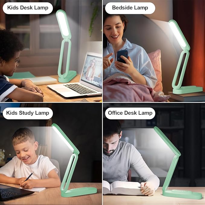 LED Desk Lamp for Office Home & Battery Operated Lamp Rechargeable Lamp Foldable & Portable Light, LED Desk Light Strip, 3 Brightness Dimmable Small Desk Lamp Wireless Reading Lamp