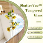 BEAUTYPEAK 36"x48" Arch Bathroom Mirror, Wall Mounted Vanity Metal Frame Mirror for Bedroom, Entryway, Living Room, Silver