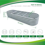 Gardmax Galvanized Raised Garden Bed, Lightweight Planter Boxes Outdoor with Easy Assembly, Large Garden Bed for Vegetables, Fruits, Flower Silver 8FT