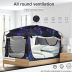 Bed Tent,Portable Privacy Sleeping Bed Canopy,Blackout 90% Drapes for Kids and Adult,Indoor Space Tent with Breathable Large Mesh Windows