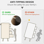 Alohappy Black Fluted Dresser with 5 Drawer and Charging, 48" Tall Mid Century Modern Chest of Drawers with Curved Profile Design, Wood Storage Dressers