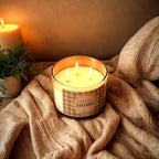 96NORTH Fresh Linen & Soft Amber Candle | Large 3 Wick Jar Candle | 12 Oz Up to 50 Hours Burning Time | 100% All Natural Soy Wax | Relaxing Aromatherapy Candle | Housewarming Gift for Women and Men