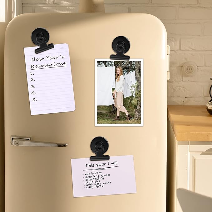 FINDMAG 20 Pack Fridge Magnets Refrigerator Magnet, Heavy Duty Refrigerator Clips, Whiteboard Magnets, Scratch Free Metal Clips for Whiteboard, Fridge, Kitchen, Office
