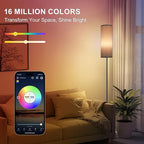 FRIDEKO HOME Gray Floor Lamps for Bedroom, Dimmable Colors Temperature & Brightness, Plug in Modern Floor Lamps for Living Room, Tall Standing Lamps for Office, Corner Lamp, 9W RGB LED Bulb