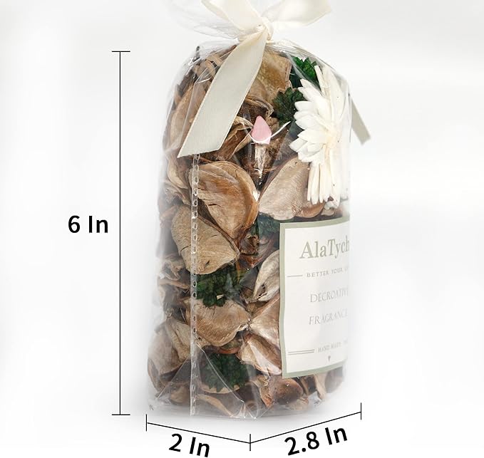 Potpourri Bags,Vanilla Scented Potpourri Bowl Fillers,Dried Flowers,Home Fragrance Sachet of Petal, Vase Decor (White Caramel)-Mini