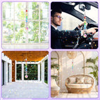 Suncatcher Wind Spinner Gazing Ball Spiral Tail, Crystal Sun Catchers with Seven Chakra Beads Window Hanging for Indoor Home Outdoor Garden Decor Wedding Birthday Party Gifts for Girl Women Mom