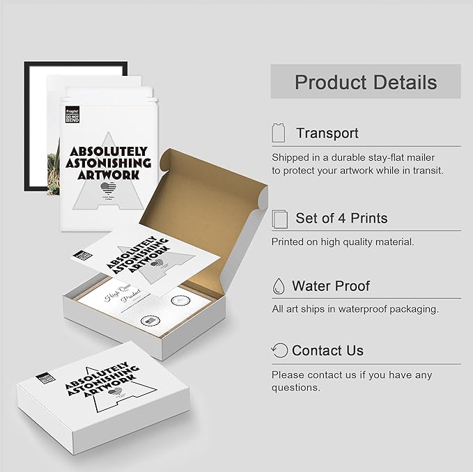 SIGNWIN Framed Tropical Palm Tree Saguaro Cactus Wall Art, Set of 4 Desert Landscape Wall Decor Prints, Nature Wilderness Wall Décor for Living Room, Bedroom - 11"x14"x 4 Black