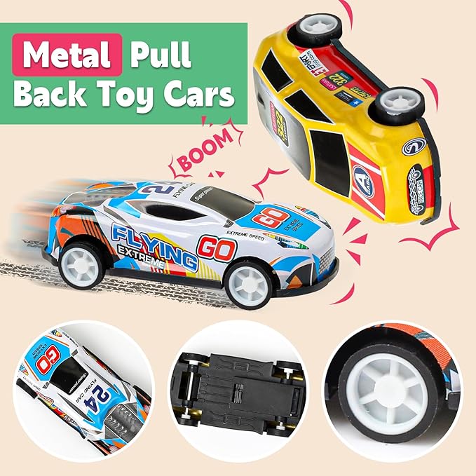 AZEN 120 Pcs Pull Back Cars Party Favors for Kids 4-8 8-12, Mini Vehicles Toy Bulk, Party Favor Race Cars Toys, Goodie Bag Stuffers for Birthday Party