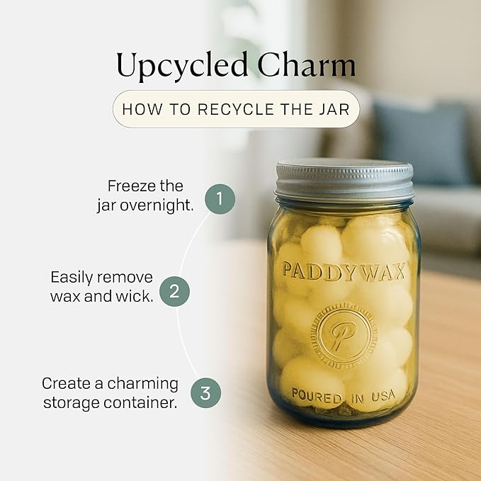 Paddywax Scented Candles Relish Collection Soy Wax Artisan Candle in Glass Jar with Lid, 9.5-Ounce, Fresh Meyer Lemon