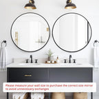 Fabuday Black Round Mirror 30 Inch - Large Circle Mirror for Bathroom, Living Room, Hallway, Entryway, Matte Aluminum Frame Circular Mirrors for Wall Decor