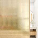 Beautyhero Window Privacy Film, Frosted Reeded Glass Cling, 3D Decorative Coverings with UV Blocking, Adhesive Stickers for Bathroom Doors Cabinet