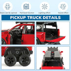 Toy Trucks for Boys 1/32 Diecast Trucks Mammoth Model Truck,Collectible Pickup Truck Model Kit,Pull Back Cars with Lights and Sounds,Toy Trucks for Boys Age 4-7（Red）