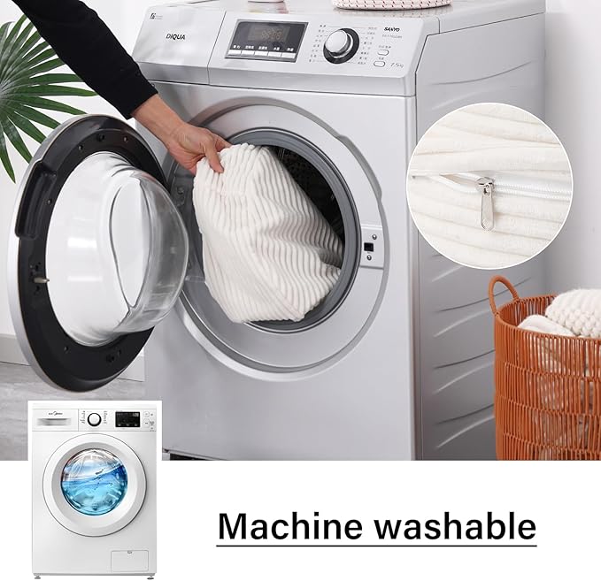 LITA Round Stuffed Pouf Ottoman, Velvet Poufs with High-Density Foam Filling and Washable Cover, Furry and Fluffy Bean Bag Foot Stools Ottoman for Living Room, Bedroom, Office, Beige