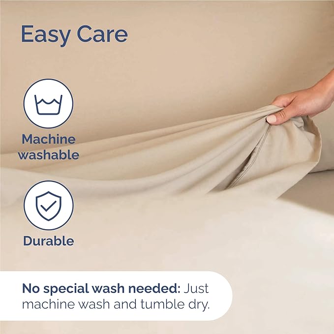 Full Sheets Set 6 Piece - Includes 4 Pillowcases - Bed Sheets Full Size - Soft Hotel Luxury Bedding - Cooling, Comfy, Fade Free & Breathable - 1 Flat & 1 Fitted & 4 Pillowcases w/ Deep Pockets - Cream