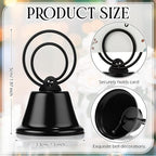 24 Pcs Table Number Holders Place Card Holders for Table 2 Inch Ring Clip Bell Number Holder Metal Picture Holder for Wedding Christmas Restaurant Home Photo Office Memo(Black,Ring)