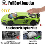 1/36 Scale Lamborghini Aventador LP750-4 SV Diecast Cars Models,Pull Back Vehicles Toy Cars,Cars Gifts for Boys Girls (Green)
