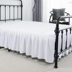 Bed Skirt Full Size Ruffled Bed Skirts with Split Corners, 16 Inch Drop Dust Ruffle Bed Skirt with Platform, Full - 16" Drop, White
