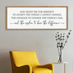 ZZJJHYWGQ Bible Verse Wall Decor Serenity Prayer Inspirational Religious Art, 40''×15'' Rustic Christian God Grant Me Saying Horizontal Holy Catholic Scripture Sign for Living Room Large Wall Hanging (Wood)