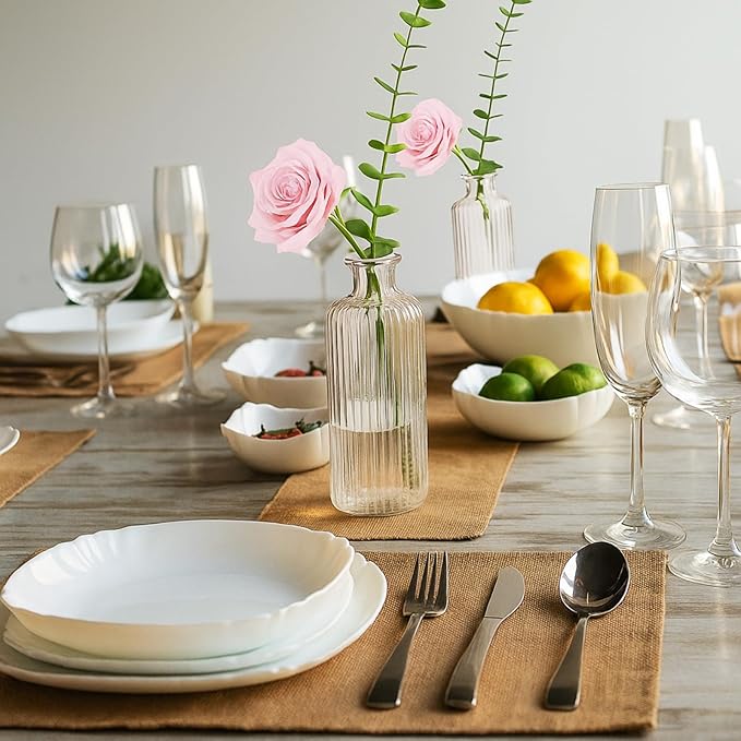 Honeydak Set of 24 Plastic Bud Vases, Vintage Decorative Mini Flower Vases Bulk for Table Centerpieces, Wedding Reception, Home Decor, Housewarming Gifts