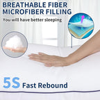 Hotel Quality Cooling Standard Size Bed Pillows Set of 4 - Soft, Firm, and Supportive Down Alternative Pillows for Back, Stomach, and Side Sleepers