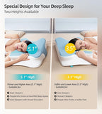 ALLJOY Cervical Pillow for Neck Shoulder, Ergonomic Side Sleeper Pillow for Pain Relief, Cooling Odorless Memory Foam Pillows for Deep Sleep, Neck Support Pillow for Back Stomach Sleepers, Blue