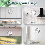 Wall Clock 12 Inches Non-Ticking Wall Clocks Battery Operated Large Easy to Read with Stereoscopic Dial Ultra-Quiet Movement Quartz for Office Classroom School Home Bedroom Kitchen