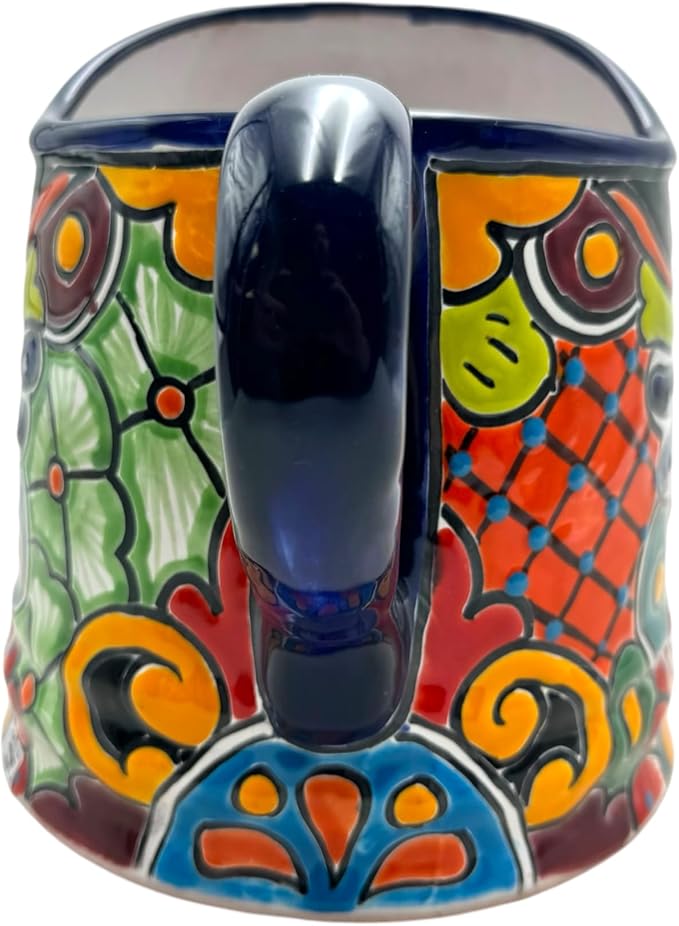 Talavera Watering Can Planter Large Flower Pot Large Mexican Pottery Folk Art Hand Painted Home Decor Garden Ceramic Handmade Multicolor 15" (Coablt Multi)