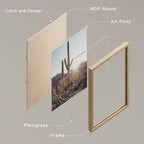 SIGNWIN Framed Cactus Desert Landscape Wall Art, Set of 4 Southwest Texas Arizona Saguaro Wall Decor Prints, Nature Wilderness Wall Décor for Living Room, Bedroom - 12"x16" Natural