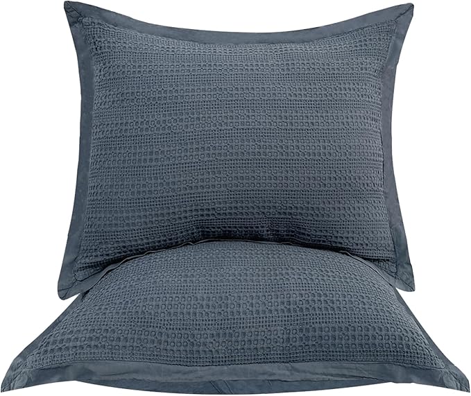 Standard Pillowcase Set of 2 20X26 Pillow Covers Cotton Bed Pillow Shams Soft Decorative Pillow Cases with Envelope Closure, Blue Grey