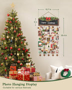 Bikoney 2-Pack Picture Frames Collage Wall Decor Photo Display Photo Board Wood Rustic Frames for Wall Decor and Party with 2 Blackboard and 60 Clips Carbonized Black