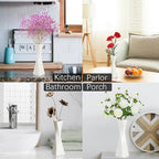 Bud Vase, White Small Ceramic Vase for Modern Home Decor, Flower Vase for Centerpieces Twist Minimalism Style Fit Table Shelf Fireplace Bedroom Kitchen Living Room Office