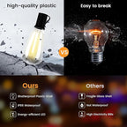 OHLUX 120FT Solar String Lights Outdoor with Remote, 2200K Soft Warm Patio Lights with 52 Shatterproof ST38 Tear-Drop LED Filament Bulbs, Dimmable Outside Edison Hanging Light for Backyard Deck Roof