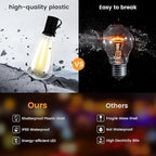 OHLUX 60FT Solar Globe String Lights Outdoor, Shatterproof Solar Patio Lights with Remote, 27 Dimmable ST38 LED Filament Bulbs, 2200K Soft Warm White Edison Hanging Light for Outside Canopy Deck