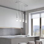 4-Light Dining Room Modern Pendant Light Kitchen Fixture Dimmable LED Chrome Mini Pendant Lighting fo Kitchen Island Study Pendant Lights