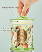 M&SENSE Apple Crumble Candles for Home Scented, Organic Soy Candles Non Toxic Soot-Free, 12.7oz Large Jar Candle 75 Hours Long Lasting Slow Burning, Strong Scented Housewarming Candle Gift