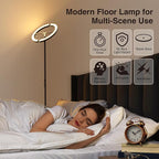 FIMEI Split Floor Lamp Modern LED Rotatable Floor Lamp, Eye-Protection Reading Standing Lamp with Stepless Dimming and 3000K-6000K Color, Separately Rotatable Design, Black