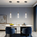 OKELI Modern Pendant Light,3Color LED Bubble Crystal Island Light Fixtures,Black Mini Pendant Lighting for Kitchen Island,Bar,6W,3000-6000K,ETL