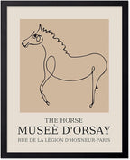 Poster Master Vintage Poster - Retro Minimalist Print - Gift for Artist, Friend - Horse, Line Drawing, Sketch, Abstract - Wall Decor for Living Room, Bedroom, 16x20 Black Framed