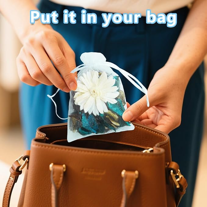 DIY Blue Ocean Breeze Fragrant Bag Set | Coastal Therapy Fragrance,5 mesh Bags+Plant Dried Flowers | Ocean Breeze Scented Dried Flower Potpourri Bowl Filler, Vase Filler, Home Fragrance Sachet Petal.