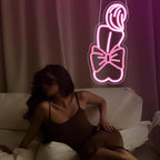 Bow Lady Neon Sign, Neon Signs for Wall Decor Neon Pink LED Signs Room Neon Light Up Signs Home Decor for Bedroom Club Party Bar Shop USB Operated