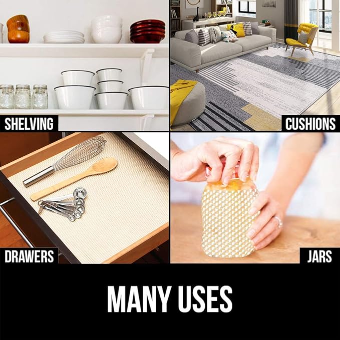 Non Slip Area Rug Pad Gripper - 2x10 Strong Grip Carpet pad for Area Rugs and Hardwood Floors, Provides Protection and Cushion