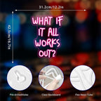 What If It All Works Out Neon Sign, Neon Signs for Wall Decor Neon Pink LED Signs Room Neon Light Up Signs Home Decor for Bedroom Club Party Bar Shop USB Operated