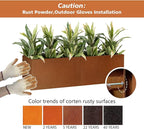 Corten Steel Metallic Heavy Planter for Outdoor Plants 14"x14"x30" Metal Planter Spliced Flower Pot with Partitions for Outside,Indoor,Garden (Corten, 14 * 14 * 30)
