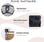 Oakrain Rustic Large Wall Clock, Classic Vintage Hanging Clock, Silent Non-Ticking Square Wall Clock for Living Room Bedroom Office, Numeral, Brown, 27''x29''